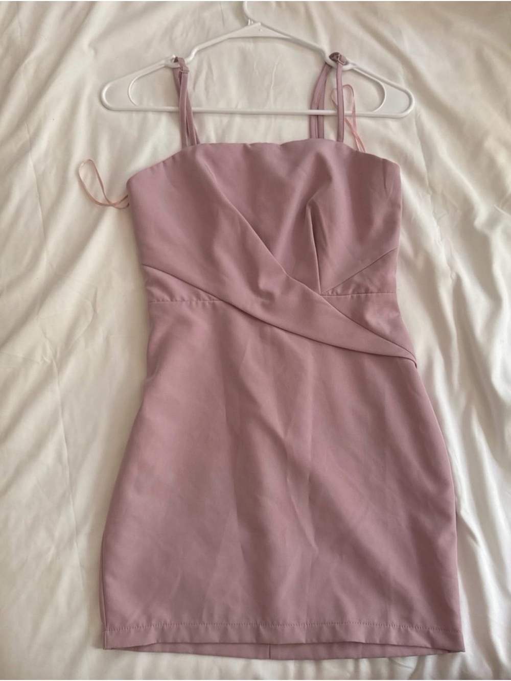 superdown Dusty Mauve Mini Dress with Draped Waist